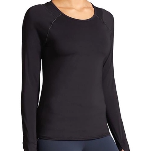 Athleta Exhilaration Black Long Sleeve Shirt Size XL - Picture 1 of 11